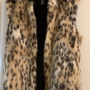 Womens faux fur sweater vest
